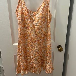 Anthropologie orange printed sundress
